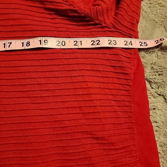 Calvin Klein Womens Plus Size 2X Sweater 3/4 Sleeves Woven Back Detail Red Ltwgt - Picture 7 of 10